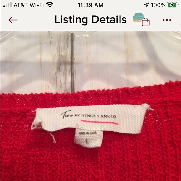 Two by two VC Red sweater layered over black shirt - Picture 5 of 7